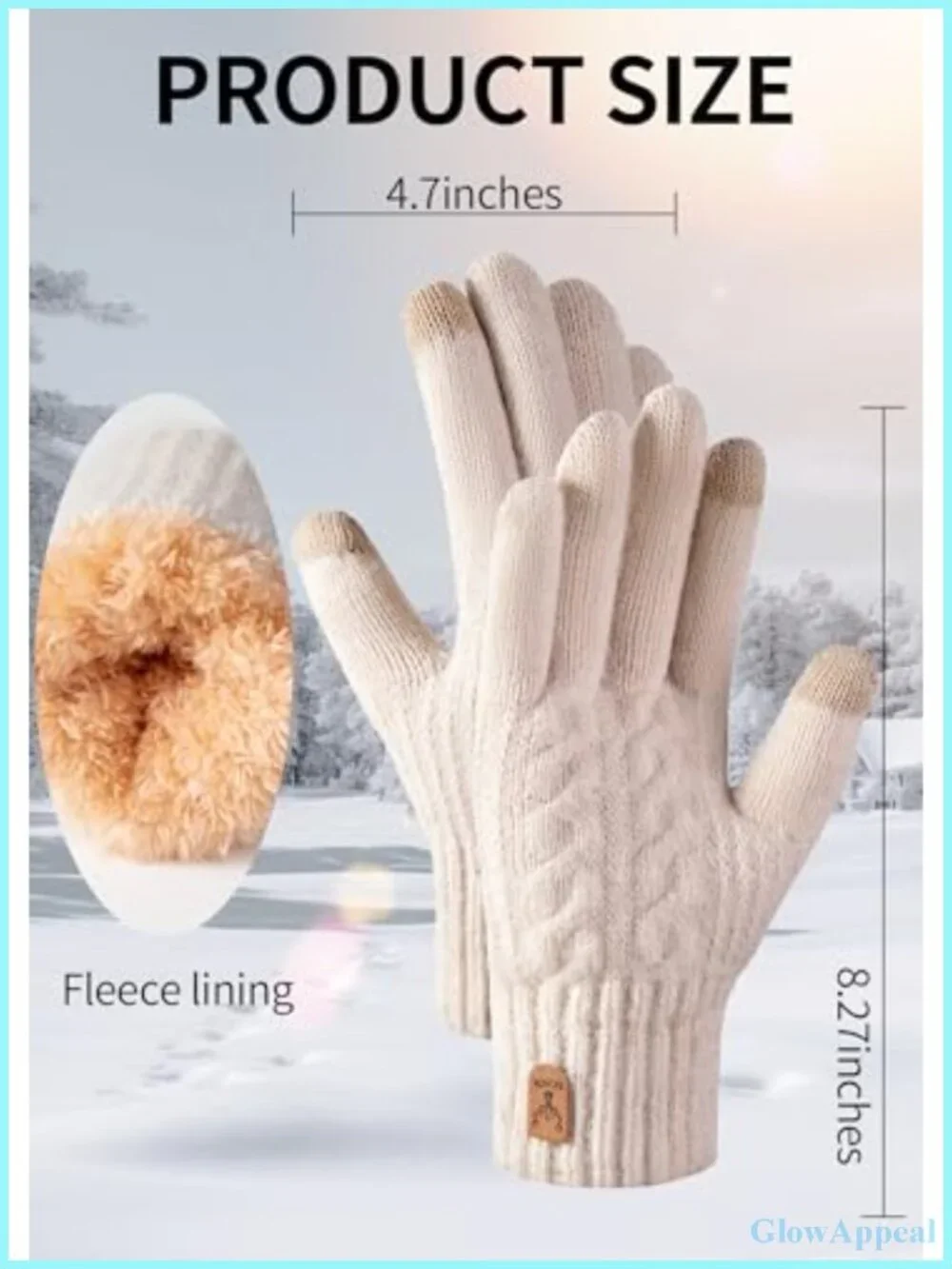 Womens Winter Gloves Acrylic Warm Fleece Lined Mittens